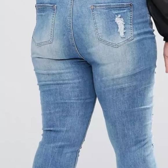 MISSGUIDED BRAND NEW SINNER HIGHWAISTED MARBLED SKINNY JEAN SIZE 10 - Picture 4 of 9